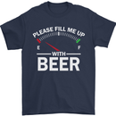 Please Fill Me Up With Beer Funny Alcohol Mens T-Shirt Cotton Gildan Navy Blue