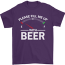 Please Fill Me Up With Beer Funny Alcohol Mens T-Shirt Cotton Gildan Purple