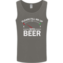 Please Fill Me Up With Beer Funny Alcohol Mens Vest Tank Top Charcoal