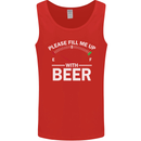 Please Fill Me Up With Beer Funny Alcohol Mens Vest Tank Top Red