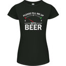 Please Fill Me Up With Beer Funny Alcohol Womens Petite Cut T-Shirt Black