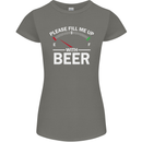 Please Fill Me Up With Beer Funny Alcohol Womens Petite Cut T-Shirt Charcoal