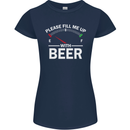 Please Fill Me Up With Beer Funny Alcohol Womens Petite Cut T-Shirt Navy Blue