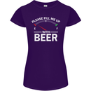 Please Fill Me Up With Beer Funny Alcohol Womens Petite Cut T-Shirt Purple
