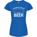 Please Fill Me Up With Beer Funny Alcohol Womens Petite Cut T-Shirt Royal Blue