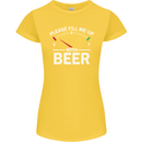 Please Fill Me Up With Beer Funny Alcohol Womens Petite Cut T-Shirt Yellow