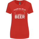 Please Fill Me Up With Beer Funny Alcohol Womens Wider Cut T-Shirt Red