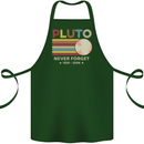Pluto Never Forget Space Astronomy Planet Cotton Apron 100% Organic Forest Green