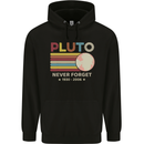 Pluto Never Forget Space Astronomy Planet Mens 80% Cotton Hoodie Black