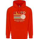 Pluto Never Forget Space Astronomy Planet Mens 80% Cotton Hoodie Bright Red