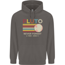 Pluto Never Forget Space Astronomy Planet Mens 80% Cotton Hoodie Charcoal