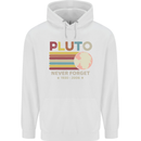 Pluto Never Forget Space Astronomy Planet Mens 80% Cotton Hoodie White