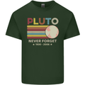 Pluto Never Forget Space Astronomy Planet Mens Cotton T-Shirt Tee Top Forest Green