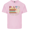 Pluto Never Forget Space Astronomy Planet Mens Cotton T-Shirt Tee Top Light Pink