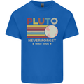 Pluto Never Forget Space Astronomy Planet Mens Cotton T-Shirt Tee Top Royal Blue