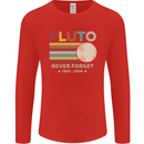 Pluto Never Forget Space Astronomy Planet Mens Long Sleeve T-Shirt Red