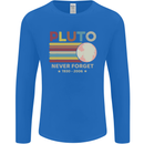 Pluto Never Forget Space Astronomy Planet Mens Long Sleeve T-Shirt Royal Blue