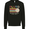 Pluto Never Forget Space Astronomy Planet Mens Sweatshirt Jumper Black