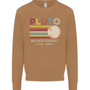 Pluto Never Forget Space Astronomy Planet Mens Sweatshirt Jumper Caramel Latte