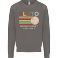 Pluto Never Forget Space Astronomy Planet Mens Sweatshirt Jumper Charcoal