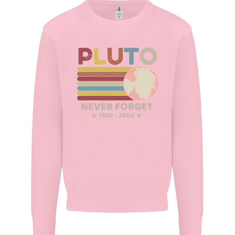 Pluto Never Forget Space Astronomy Planet Mens Sweatshirt Jumper Light Pink