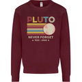 Pluto Never Forget Space Astronomy Planet Mens Sweatshirt Jumper Maroon