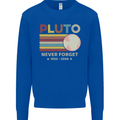 Pluto Never Forget Space Astronomy Planet Mens Sweatshirt Jumper Royal Blue