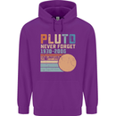 Pluto Never Forget Space Planet Astronomy Childrens Kids Hoodie Purple