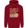 Pluto Never Forget Space Planet Astronomy Childrens Kids Hoodie Red