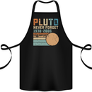 Pluto Never Forget Space Planet Astronomy Cotton Apron 100% Organic Black