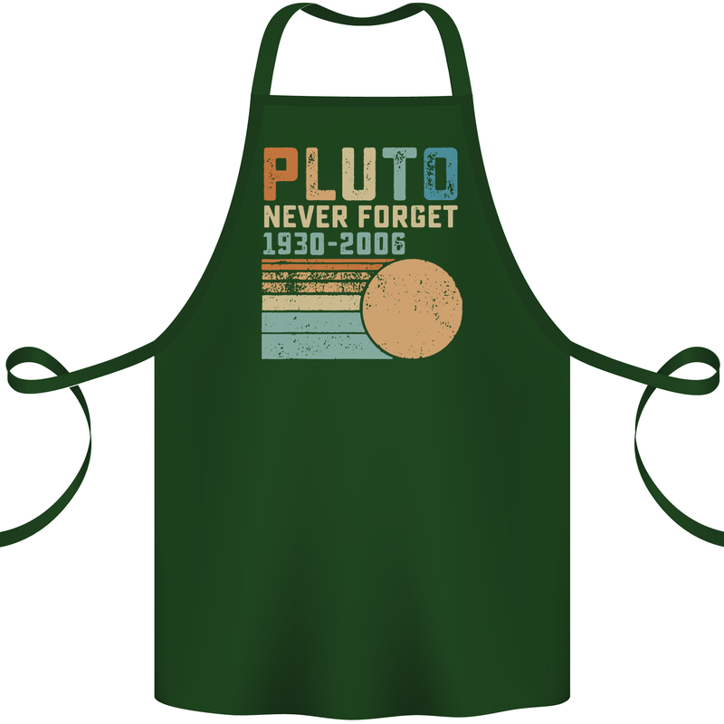 Pluto Never Forget Space Planet Astronomy Cotton Apron 100% Organic Forest Green