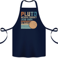 Pluto Never Forget Space Planet Astronomy Cotton Apron 100% Organic Navy Blue