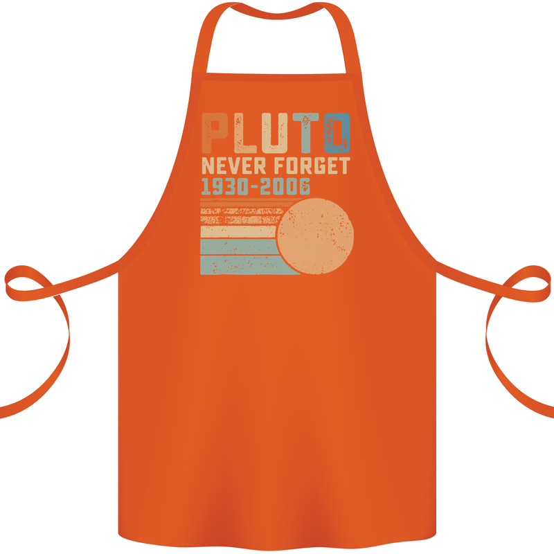 Pluto Never Forget Space Planet Astronomy Cotton Apron 100% Organic Orange