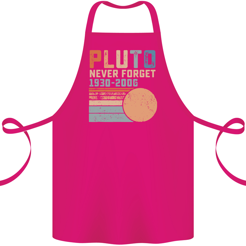 Pluto Never Forget Space Planet Astronomy Cotton Apron 100% Organic Pink
