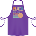 Pluto Never Forget Space Planet Astronomy Cotton Apron 100% Organic Purple