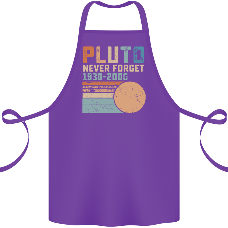 Pluto Never Forget Space Planet Astronomy Cotton Apron 100% Organic Purple