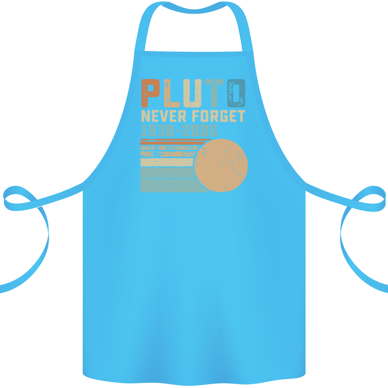 Pluto Never Forget Space Planet Astronomy Cotton Apron 100% Organic Turquoise