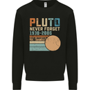 Pluto Never Forget Space Planet Astronomy Kids Sweatshirt Jumper Black