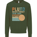 Pluto Never Forget Space Planet Astronomy Kids Sweatshirt Jumper Forest Green