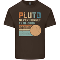 Pluto Never Forget Space Planet Astronomy Kids T-Shirt Childrens Chocolate