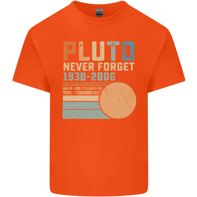 Pluto Never Forget Space Planet Astronomy Kids T-Shirt Childrens Orange