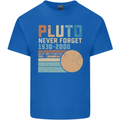 Pluto Never Forget Space Planet Astronomy Kids T-Shirt Childrens Royal Blue