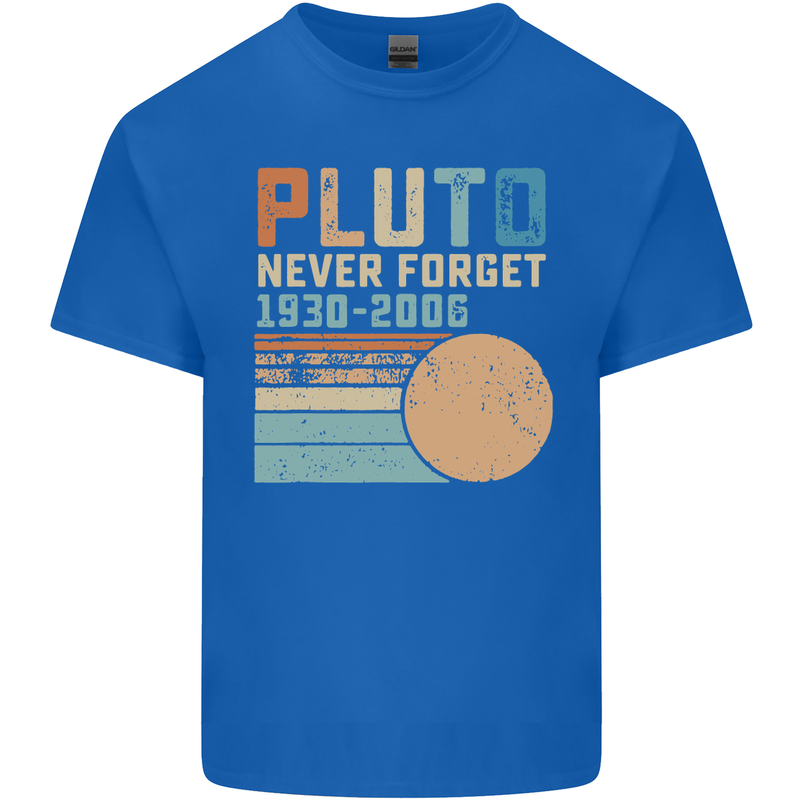 Pluto Never Forget Space Planet Astronomy Kids T-Shirt Childrens Royal Blue