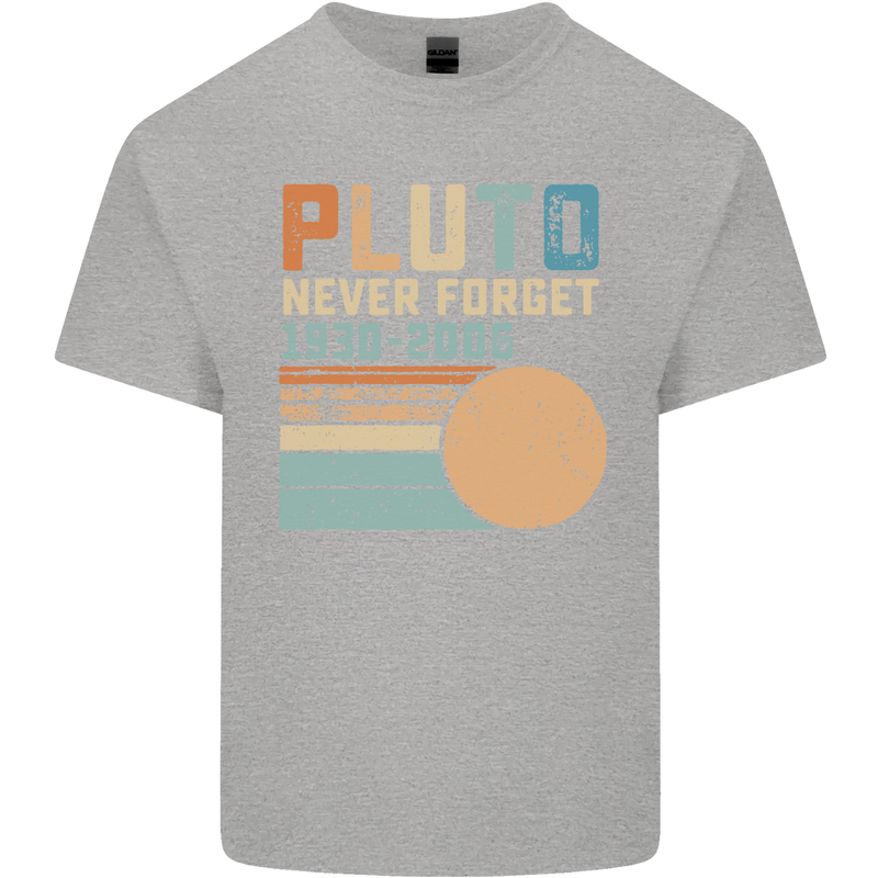 Pluto Never Forget Space Planet Astronomy Kids T-Shirt Childrens Sports Grey