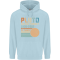 Pluto Never Forget Space Planet Astronomy Mens 80% Cotton Hoodie Light Blue