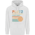 Pluto Never Forget Space Planet Astronomy Mens 80% Cotton Hoodie White