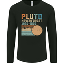 Pluto Never Forget Space Planet Astronomy Mens Long Sleeve T-Shirt Black