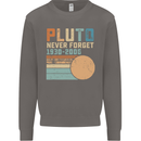 Pluto Never Forget Space Planet Astronomy Mens Sweatshirt Jumper Charcoal