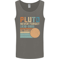 Pluto Never Forget Space Planet Astronomy Mens Vest Tank Top Charcoal
