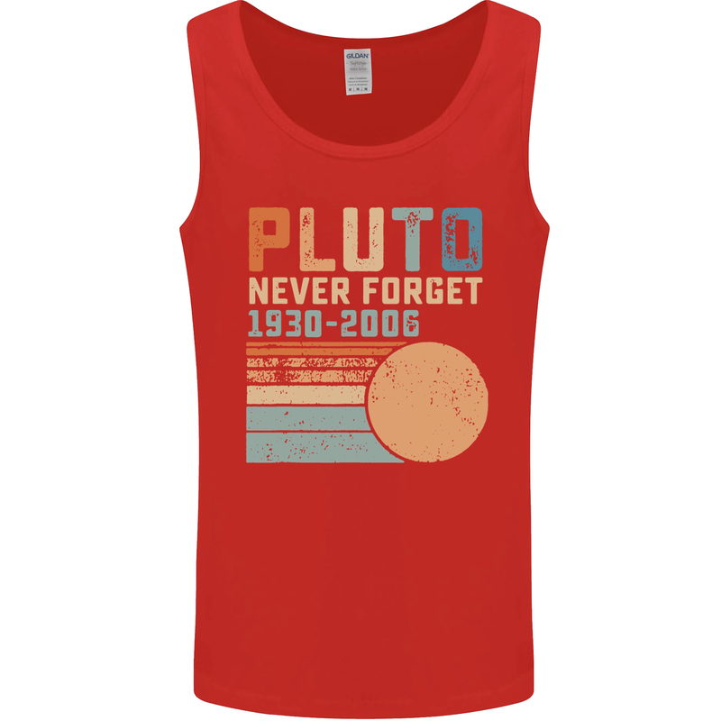 Pluto Never Forget Space Planet Astronomy Mens Vest Tank Top Red